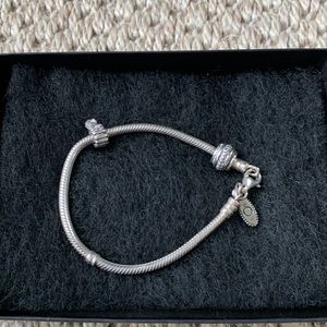 Pandora snake bracelet with two charms